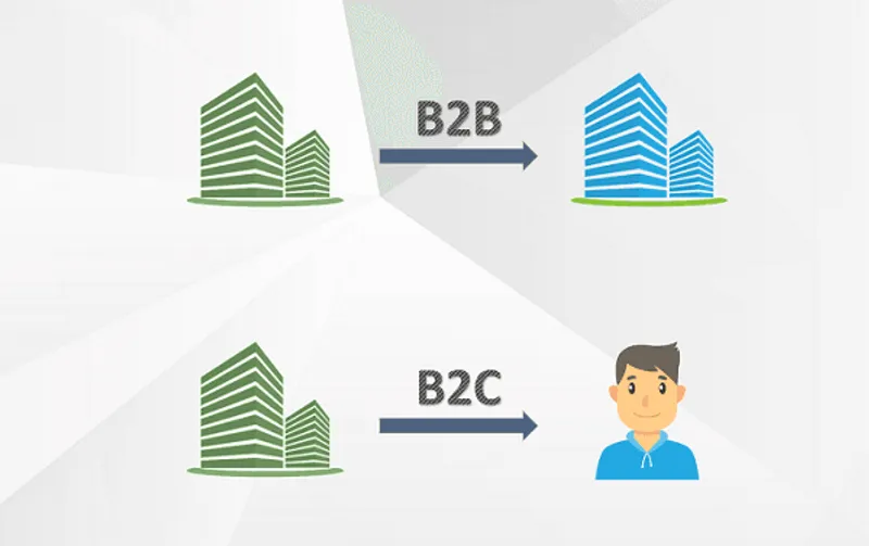 Illustration: Vertrieb B2B vs B2C